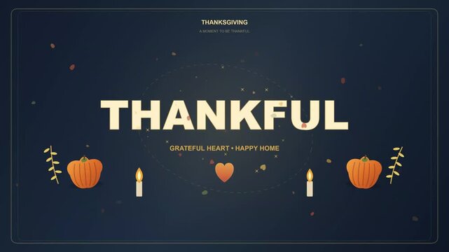 Elegant Thanksgiving Celebration Animation with Autumn Harvest Elements