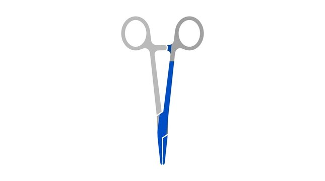 Medical surgical forcep tool vector icon.
