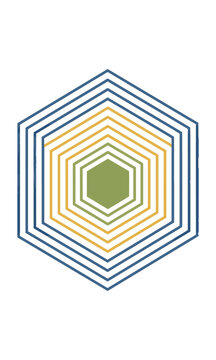 Abstract hexagonal grid pattern with uniform monoline strokes and balanced geometric composition on a white background, modern minimalist design concept