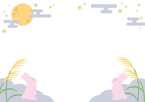 Autumn Moonlight Rabbit Decorative Border