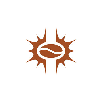 coffee bean explode shine logo vector 