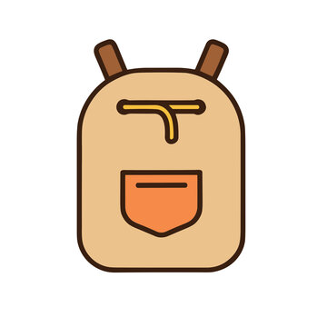 Simple backpack icon with front pocket