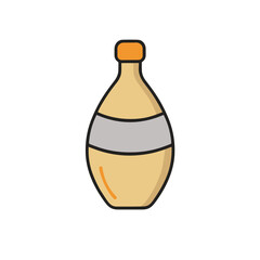 Yellow bottle with orange cap and grey b © kailan