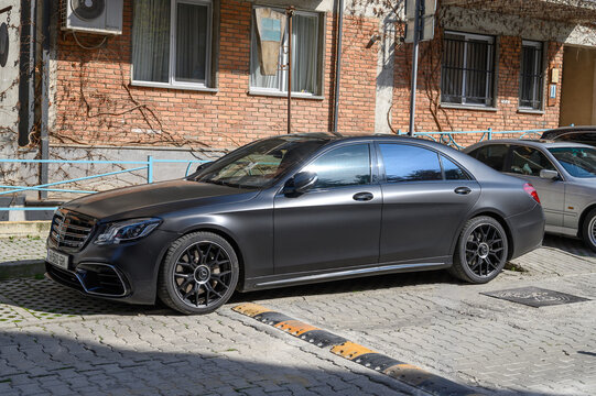  April 2, 2026, Tbilisi, Georgia Mercedes-Benz AMG S 63 matte black sedan parked