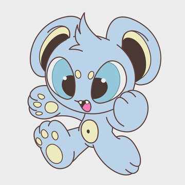 Running cartoon animal. Funny character. Cartoon character design.