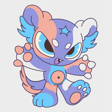 Cute cartoon colorful animal. Funny character. Cartoon mascot design.
