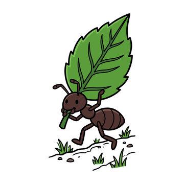 vector illustration of a cartoon ant