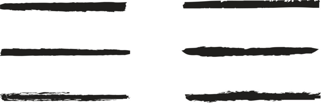 Black ink brush stroke set. grunge censorship bars for redacted text. ink brush strokes. Vector brush streaks pack marker ink strokes grunge. Vector crayon drawn lines illustrator brush stroke set