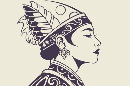 Wayang indonesia Detailed wayang kulit vector illustrations featuring elegant traditional profile character with cultural heritage art motifs  generated ai