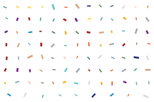 Colorful confetti pieces scattered on a transparent background