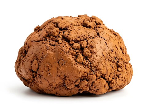 A lump of brown natural modeling clay