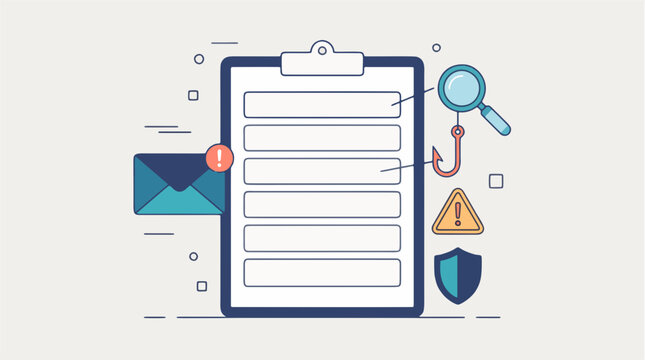 Email Phishing Detection and Security Checklist Concept Illustration