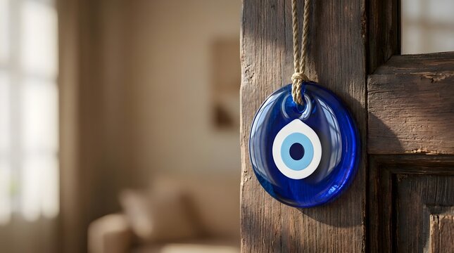 Good Luck Charm Amulet Hanging on Doorframe as Superstition Concept