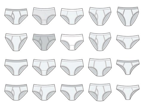 Set of various styles of mens underwear briefs