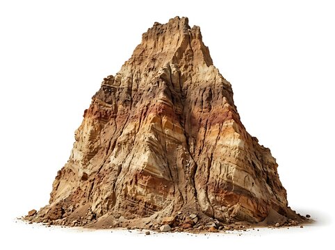 Large pile of brown sand and dirt for construction