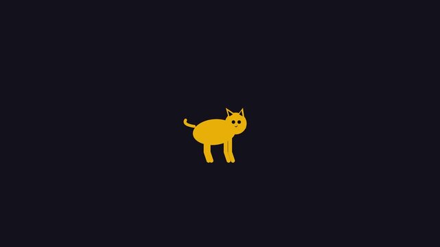 Minimalist pixel art yellow cat pattern animation
