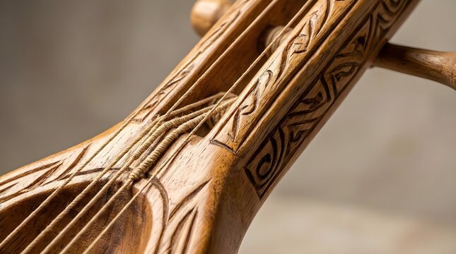 Tribal String Instrument Handcrafted Detail