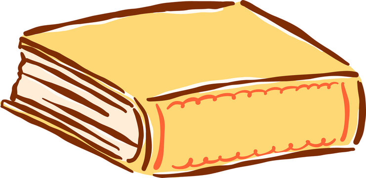 Hand drawn Retro Closed Book  Illustration