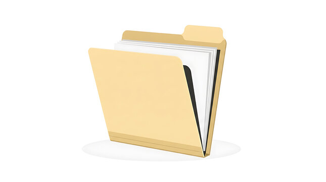 Open Manila Folder with Important Documents and Papers for Business Organization and Archiving Solutions