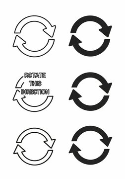 Refresh, Reload, Repeat, Cycle Arrows Icons - Set of Circular Arrows for Direction and Action