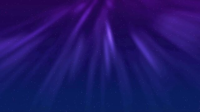 Abstract purple aurora borealis light rays glowing in the night sky