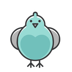 Cartoon blue bird illustration isolated on transparent background © erika