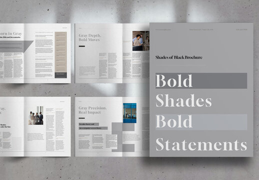 Gray and Black Modern Editorial Business Brochure Layout