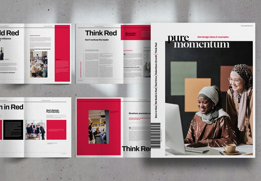 Red and Black Modern Editorial Business Brochure Layout