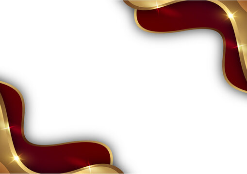 luxury maroon and gold wave on white background for corporate certificate background template