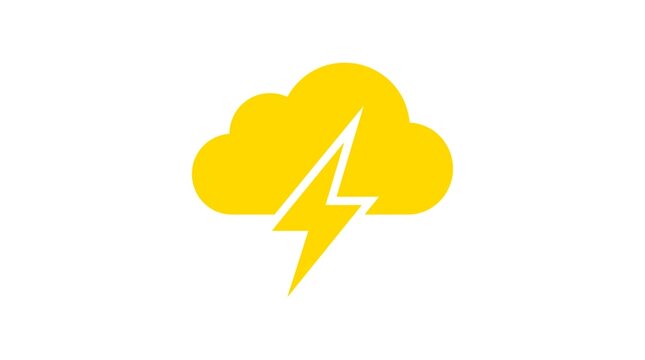 High-speed cloud computing icon represented by a lightning bolt and circuit nodes.