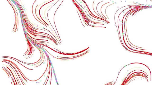 Abstract red flowing lines digital background motion