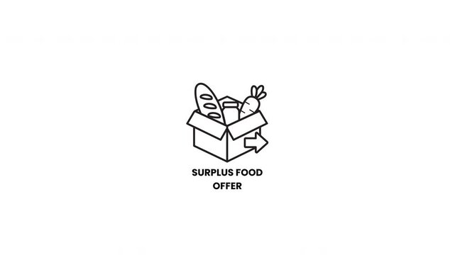 Groceries, food banks, supermarkets, and foodrelated businesses. Icon set of various food items and packaging for digital design.