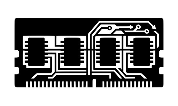 RAM Memory Module Technology Logo Computer Hardware Vector Illustration