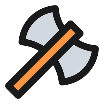 double headed axe filled outline icon