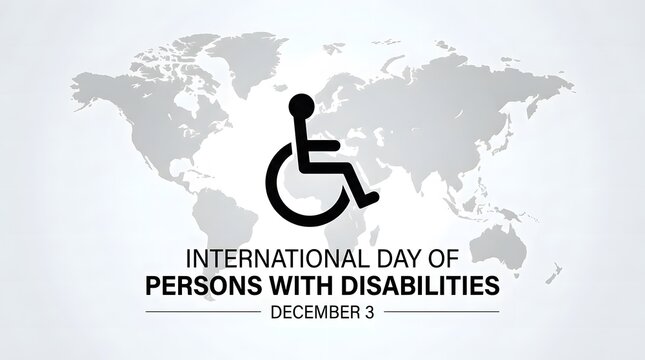 International day of persons with disabilities, december 3 vector illustration with world map background