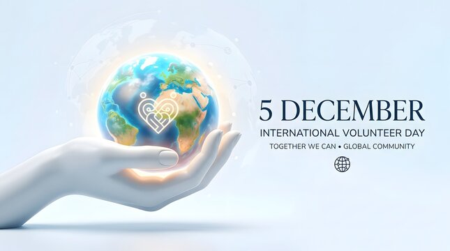 International volunteer day 5 december vector background concept