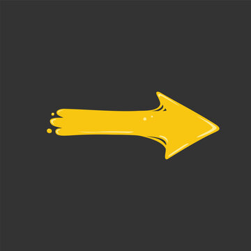 Yellow melted arrow illustration for Call to action element