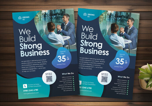 Corporate Business Template with Blue Color Scheme