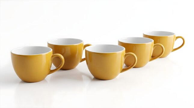 a yellow cuo insided white and out said yellow whithe back ground