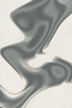 Abstract fluid shapes with gold outlines