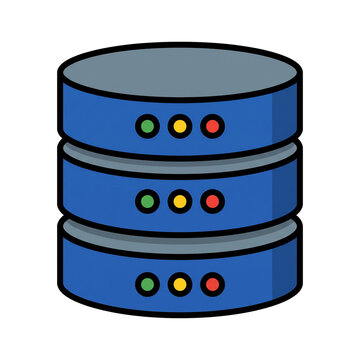 Cylindrical Database Storage Server Disks Icon Clipart
