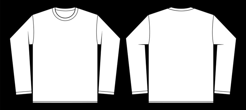 tshirt mockup blank template vector shirt white front back outline lineart clothing apparel casual wear isolated design fashion cotton techpack blueprint schematic plain display presentation textile