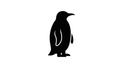 Obraz premium Silhouette of a penguin standing upright on a white background.