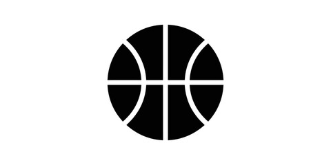 Black Basketball Ball Flat Icon Silhouette © Ahmadhassan