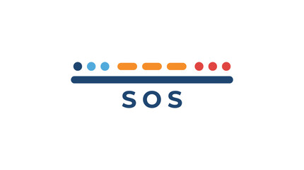 SOS Morse Code dots and dashes isolated © Emas