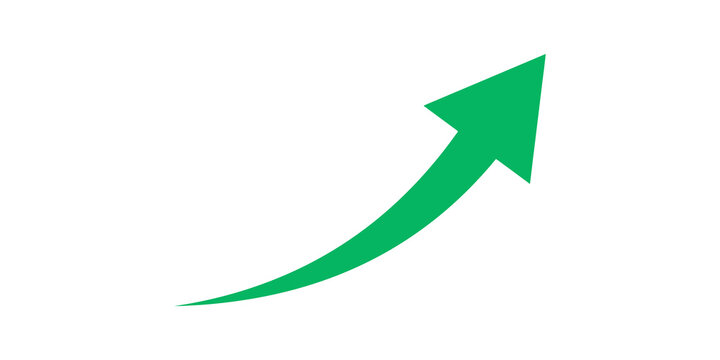 Green upward trending arrow indicating growth or positive progress.