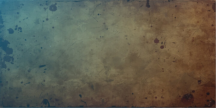 Abstract golden brown vintage grunge textured background with distressed rustic overlay borders for antique style design