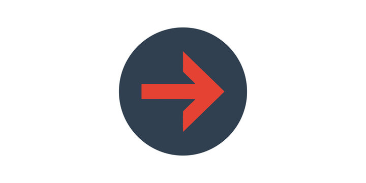 Red arrow inside dark circle icon for web navigation and user interface.