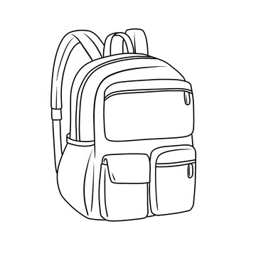 Hand drawing School bag outline