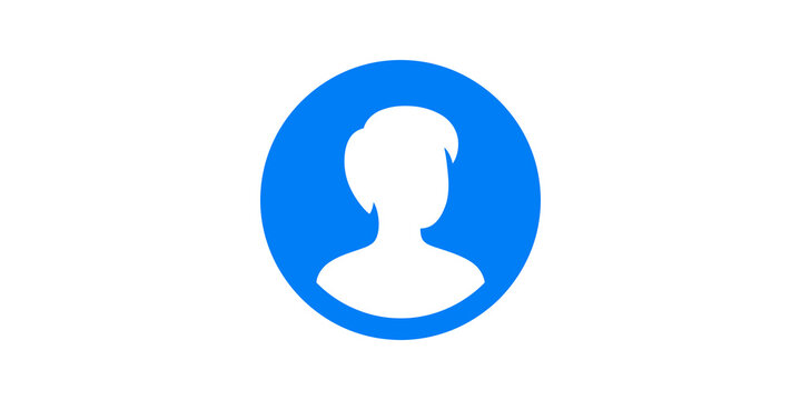 Blue user profile avatar icon with simple circular graphic for interface.